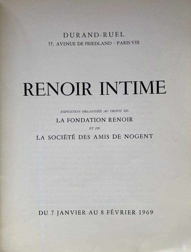 Renoir intime, Galerie Durand-Ruel, 1969